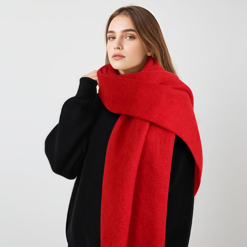 Premillow Women's Mohair Winter Scarf Pure Color, Warm Winter Scarf for Women and Men, Soft Luxurious Cashmere Feel Scarfs - Image 4